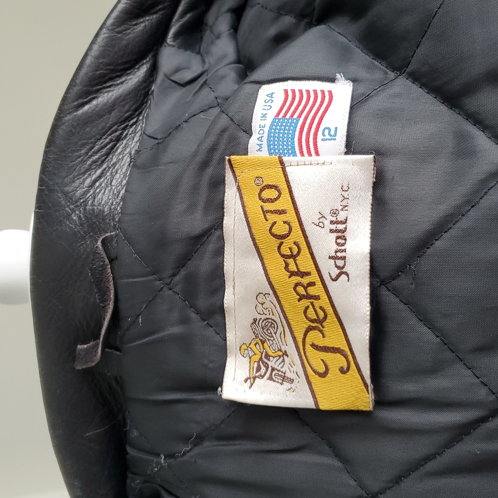 Vintage Schott Perfecto Womens 108W '90s Black Leather Motorcycle Jacket Sz 12 - Picture 14 of 16